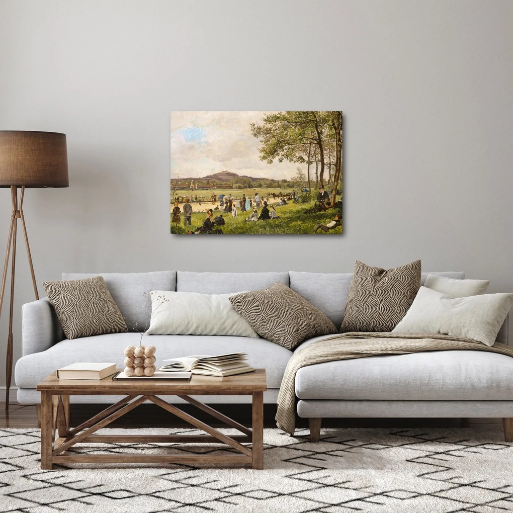 Obraz - French 19th Century, Race Course at Longchamps, reprodukcia (70x50 cm)