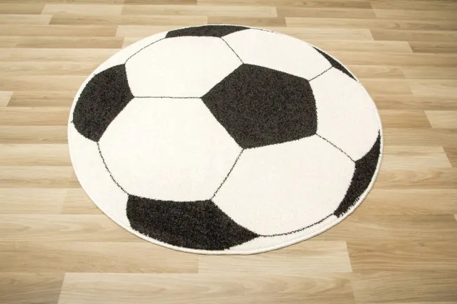 Koberec Weliro futbalová lopta, čierny / krémový