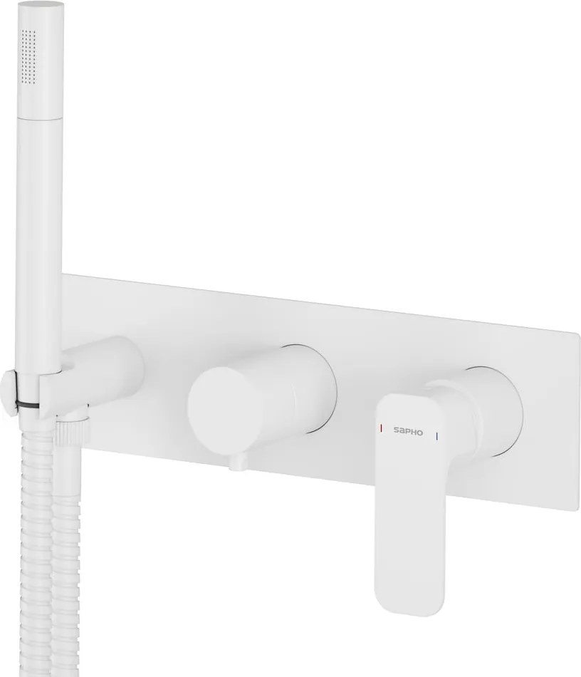 Biela podomietková sprchová batéria (3 výstupy) Spy – Sapho