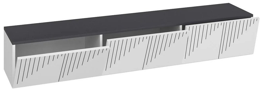 TV stolík/skrinka Kebati 3 (biela + antracit) . Vlastná spoľahlivá doprava až k Vám domov. 1095370