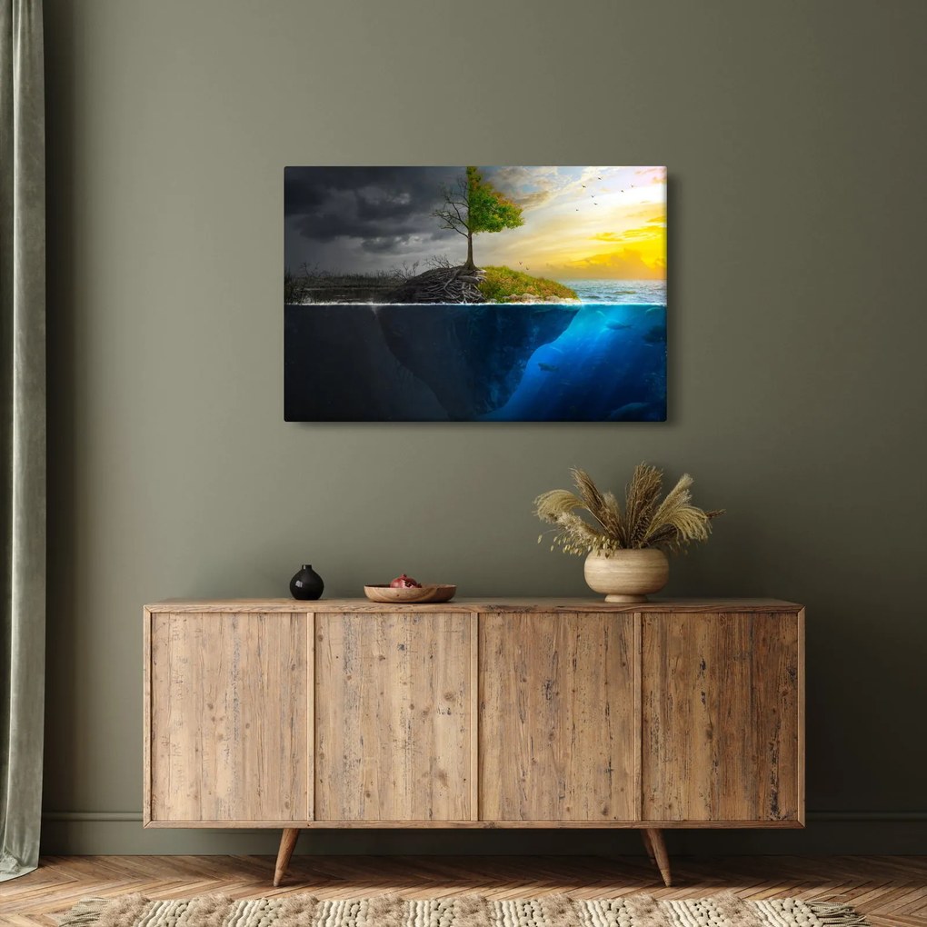 Obraz znázorňujúci dve strany (90x60 cm)
