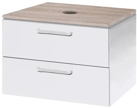 Kúpeľňová skrinka pod umývadlo Naturel Vario Dekor 69x45 cm biela VARIODESK75ZBIBL