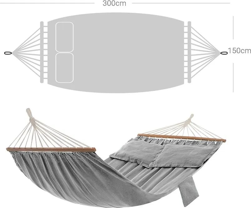 Dvojitá hojdacia sieť 210 x 150 cm SONGMICS GDC022G01