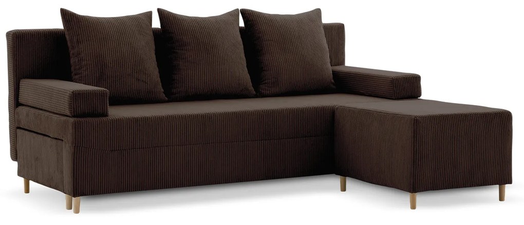 Rozkladacia pohovka s podnožkou FIREZE - poso Hnedá