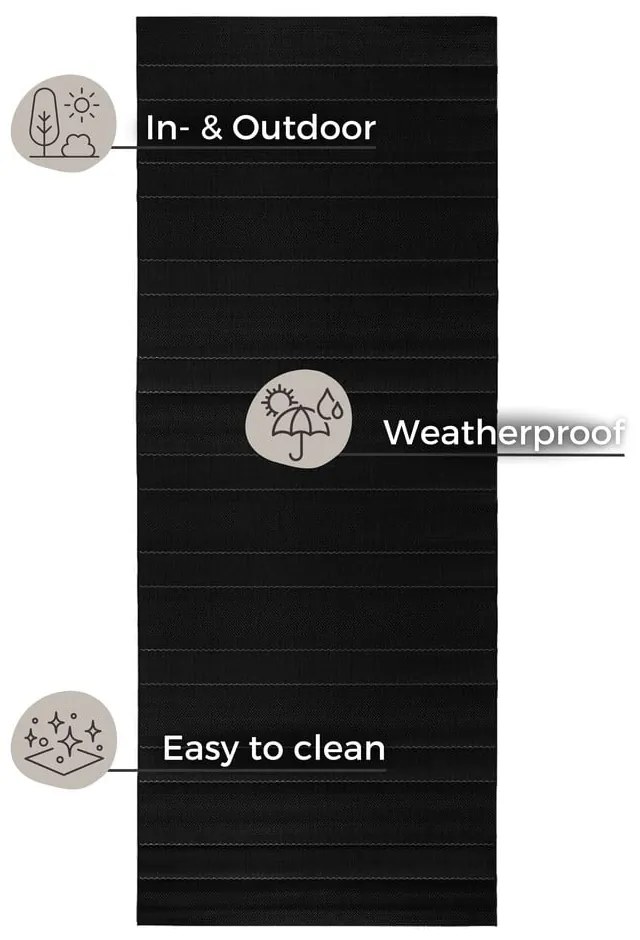 Čierny vonkajší behúň Hanse Home Sunshine, 80 x 200 cm