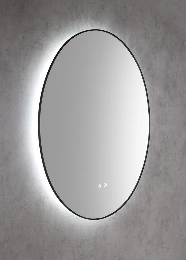 Sapho Sapho, SHARON LED podsvietené zrkadlo Ø 80c m, čierna matná (E28904CI), 31255CI