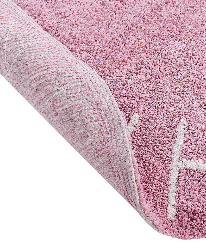Okrúhly detský bavlnený koberec ⌀ 120 cm ružový VURGUN Beliani