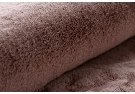 Okrúhly koberec BUNNY ružová, imitácia králičej kožušiny Veľkosť: kruh 80 cm
