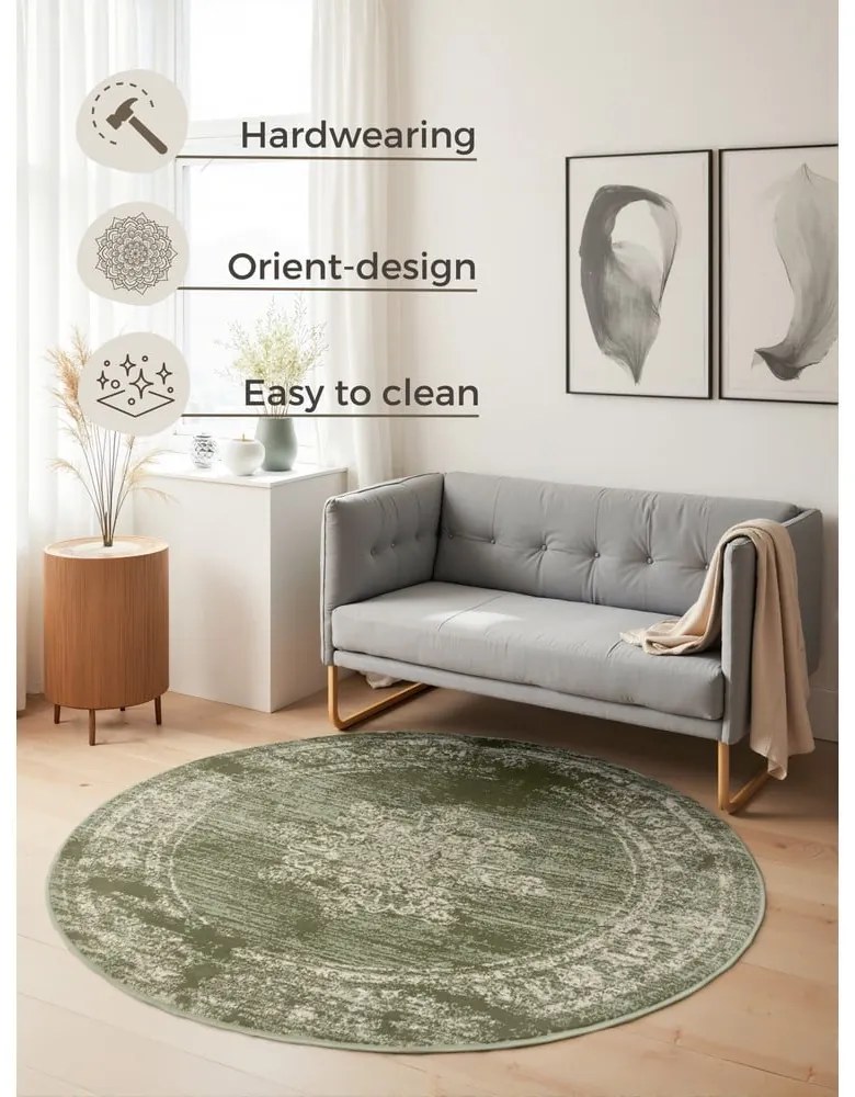Zelený okrúhly koberec ø 120 cm Gloria Lydia – Hanse Home