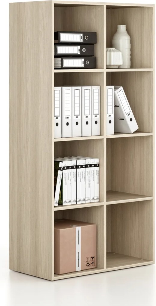 Regál FRAME, nižšie, 2 stĺpce, 1735 x 872 x 450 mm, dub prírodný