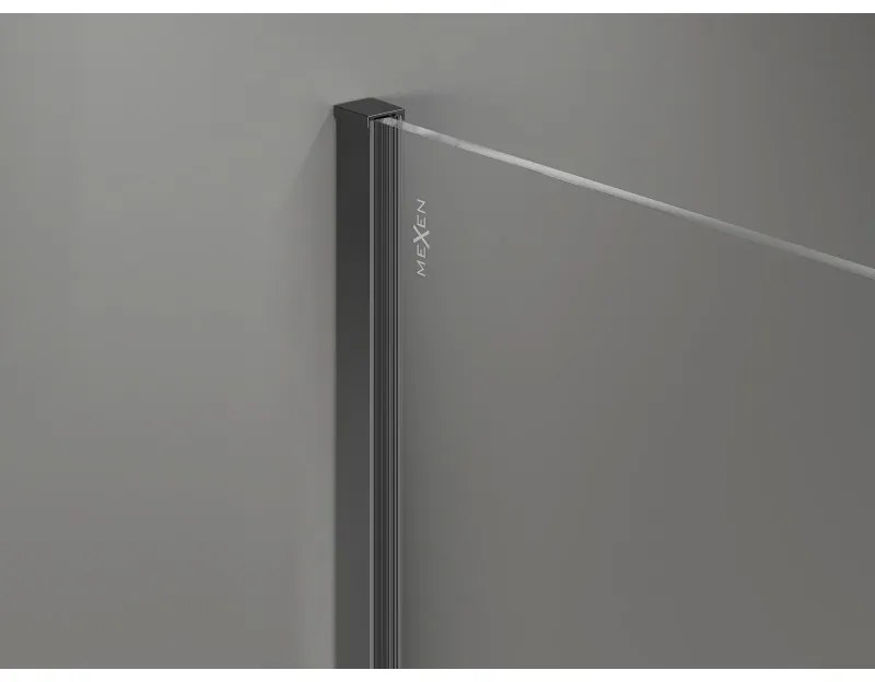 Mexen Kioto-X, sprchová zástena 160 x 200 cm, 10mm sklo námraza, grafitový profil, 800-160-101-95-30-X