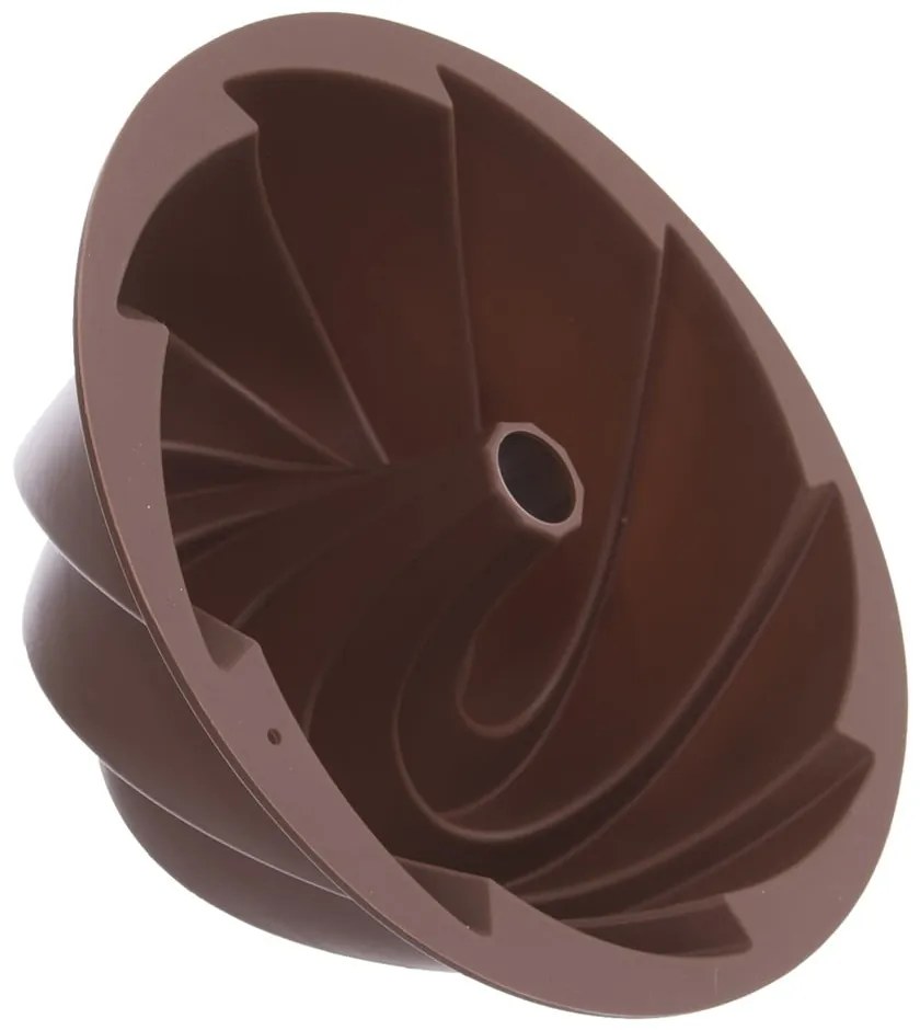 Hnedá silikónová forma na bábovku Orion Flower, ø 23,5 cm