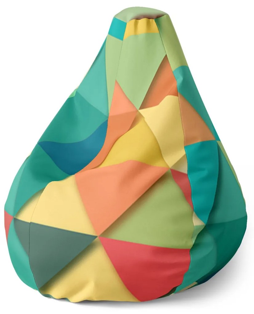 Sablio Sedací vak Pear Trojuholníky - 70 x 95 x 15 cm