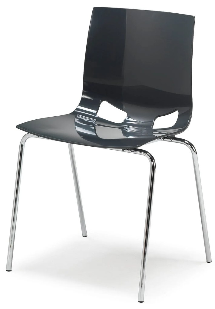 Jedálenská plastová stolička PHOENIX, antracitová