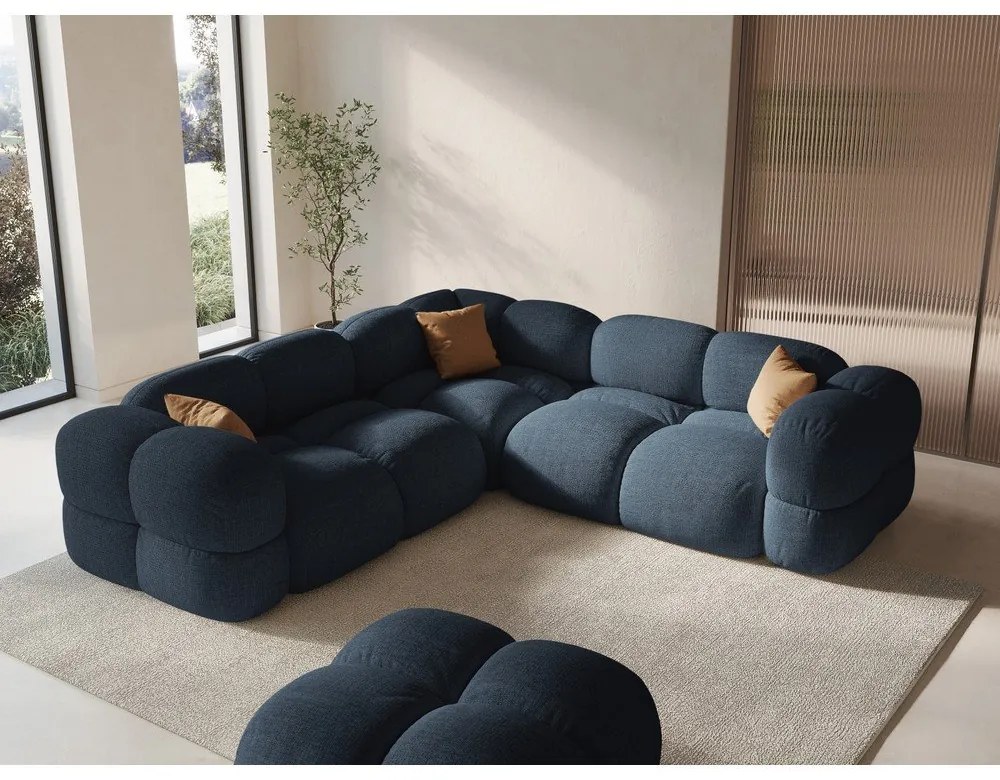 Tmavomodrá rohová pohovka Loretto – Cosmopolitan Design