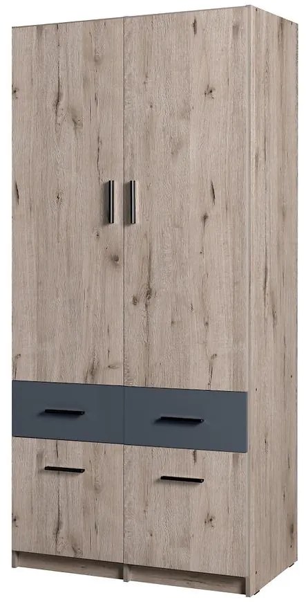 Skriňa Snow 03 2-D 4-S Wellington/Grafit