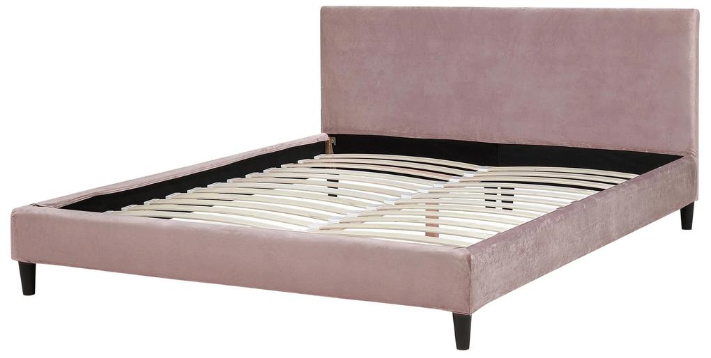 Zamatový poťah 160 x 200 cm ružový na posteľ FITOU Beliani