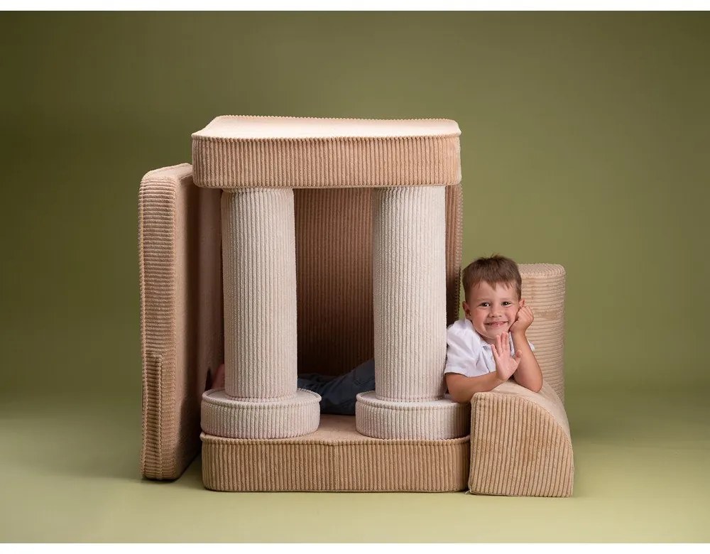 Svetlohnedá menčestrová detská pohovka 132 cm Settee – Wigiwama