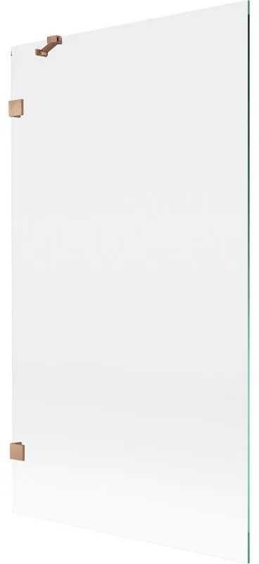 Mexen, Mexen Lunar 1-krídlová vaňová zástena 100 x 150 cm, transparentná, brúsená meď - 897-100-000-65-00