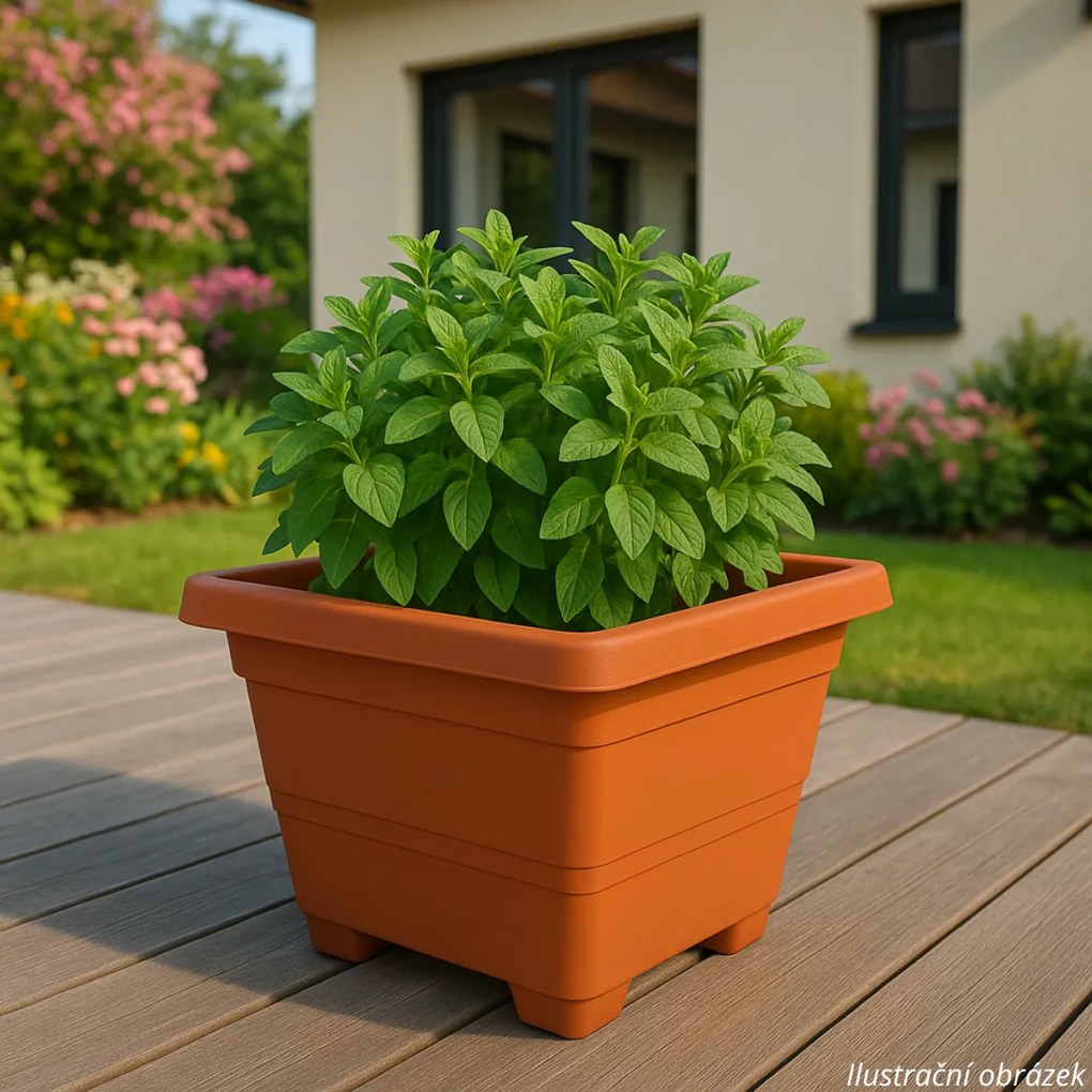Plastia kvetináč samozavlažovací Bergamot - 35x35 cm teracota, 35 x 35 cm