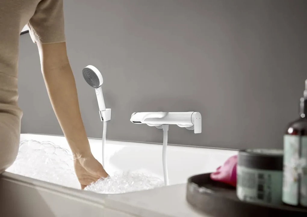 Hansgrohe Vivenis, nástenná vaňová batéria, biela matná, HAN-75420700