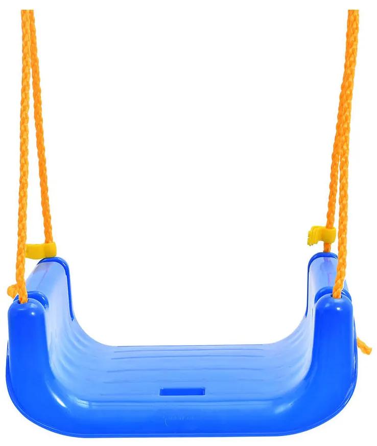 Detská plastová hojdačka so zábranou modrá