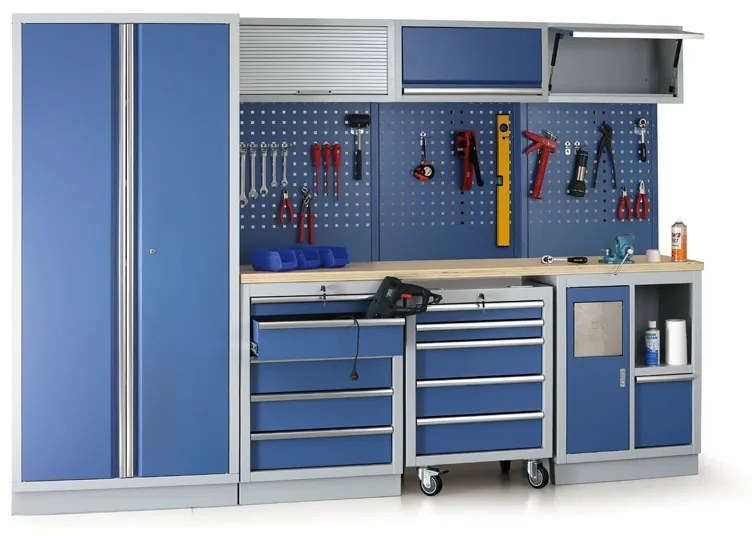 Pojazdný dielenský box na náradie EXPERT, 5 zásuviek, 645 x 460 x 860 mm