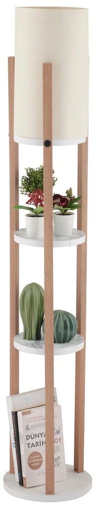 Stojací lampa Nora II bílá/dub přírodní