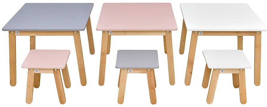 Sivá detská stolička WOODY GREY