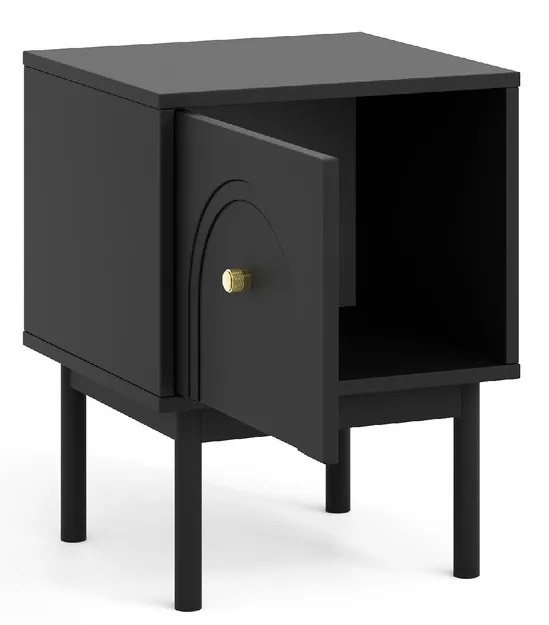 Nočný stolík Mazoma 41 cm čierny/zlatý