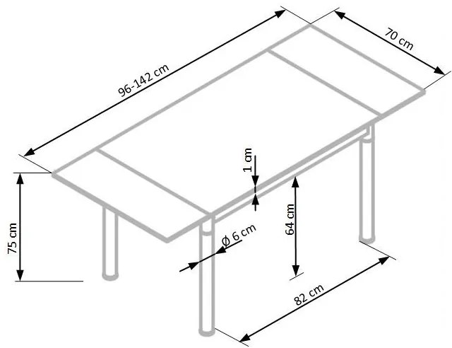 Rozkladací jedálenský stôl Logan biely