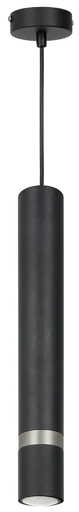 Závesné svietidlo Joker, 1x strieborné/čierne kovové tienidlo, b