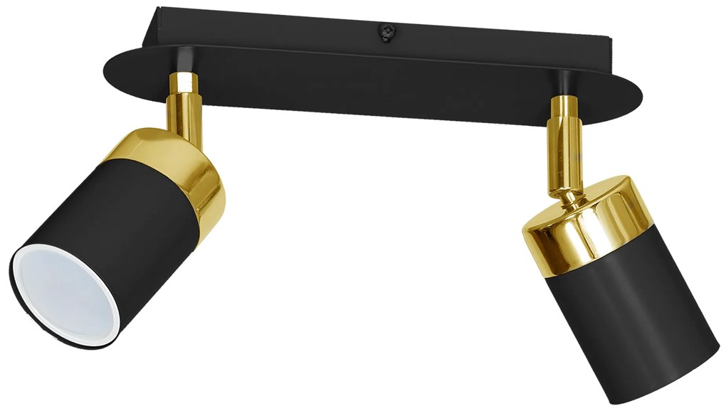 Bodové svietidlo Joker, 2x zlaté/čierne kovové tienidlo, b