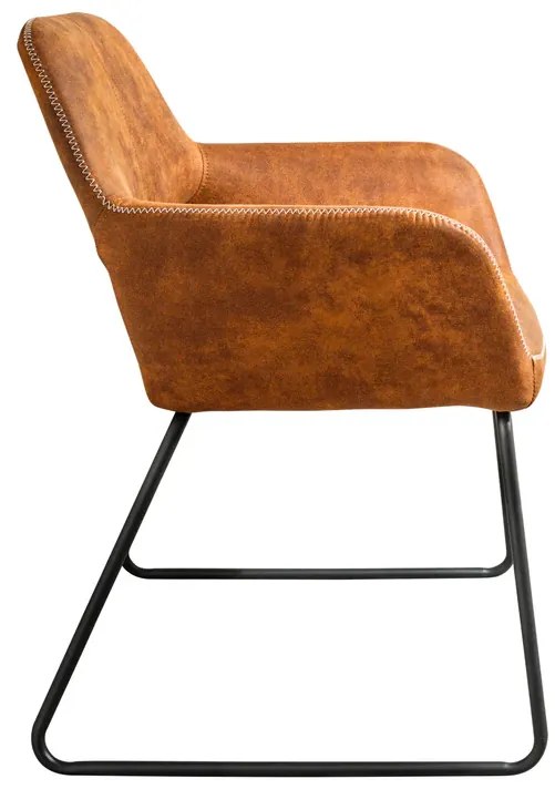 Stolička Mustang v industriálnom štýle hnedá