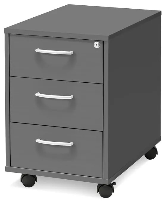 Kancelársky kontajner FLEXUS, 3 zásuvky, 600x400x600 mm, šedý