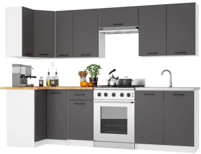 Horná kuchynská skrinka OLIWIA W80 G2 H580 biela / grafitová / sivá