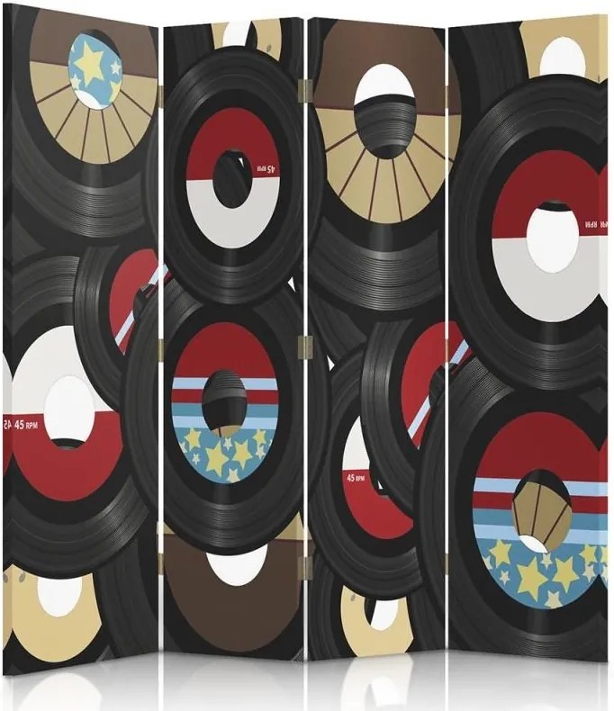 CARO Paraván - Vinyls | štvordielny | obojstranný 145x150 cm