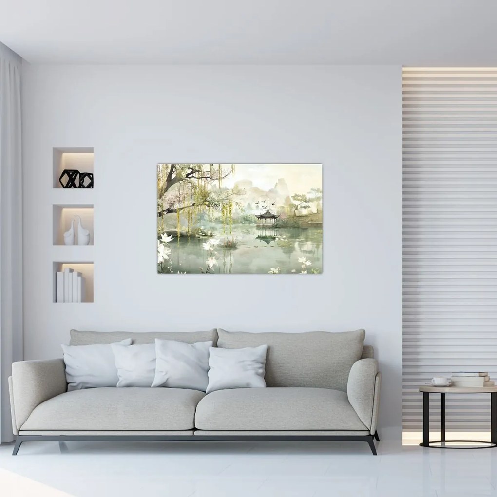 Obraz - Čínske jazero (90x60 cm)