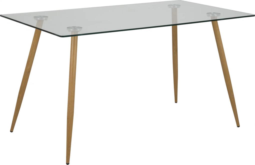 Bighome - Jedálenský stôl WILMA 140x80 cm, číra, prírodná