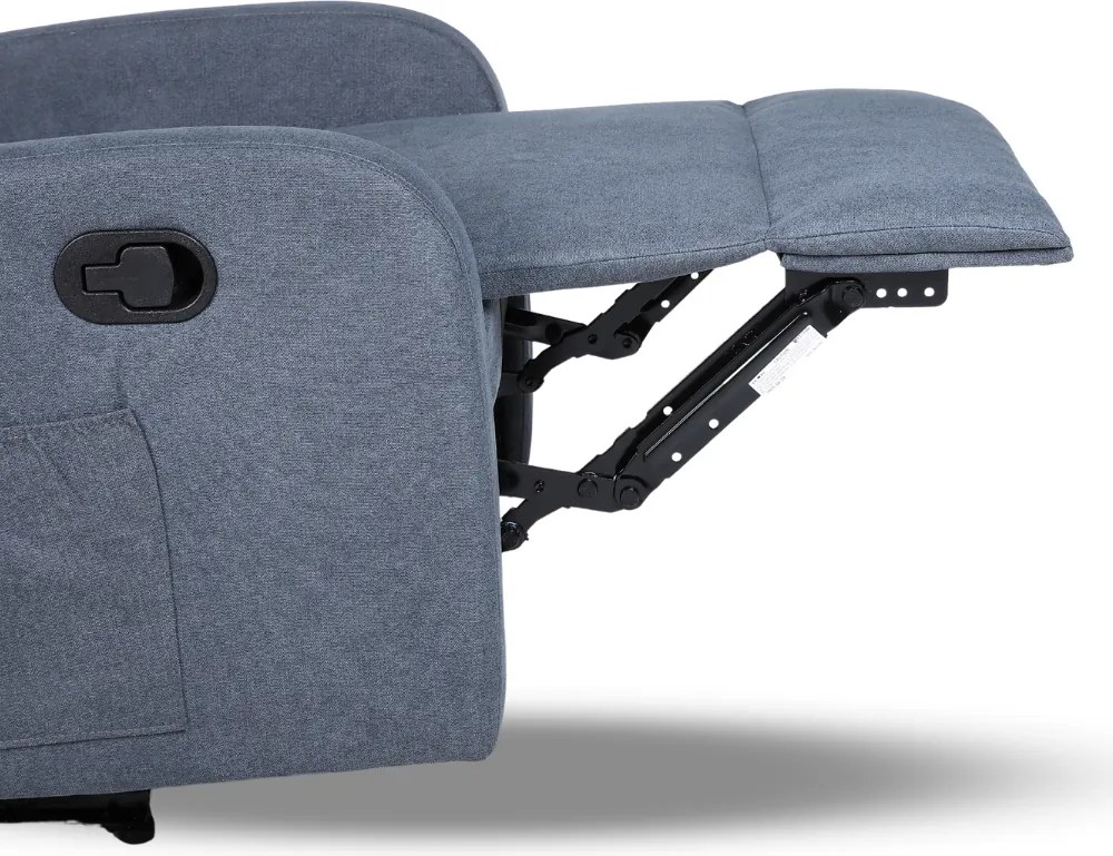 Relaxačné polohovacie TV kreslo FIORE — látka, sivá, nosnosť 130 kg