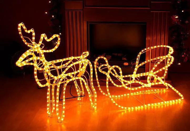 Svietiaci vianočný sob - LED svetelná dekorácia - 140 cm