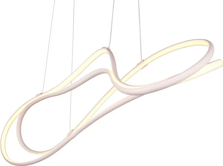 Biele LED závesné svietidlo s kovovým tienidlom Nala – Trio Select