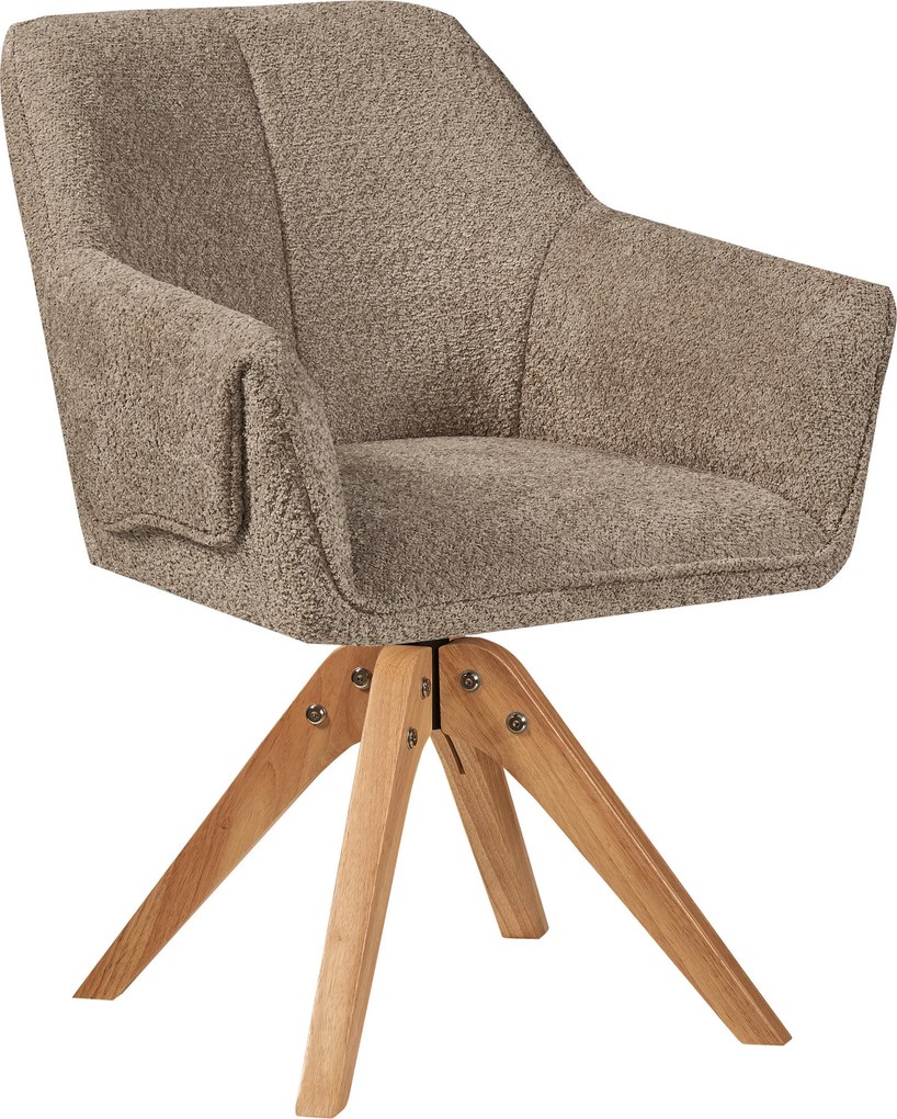 XXXLutz STOLIČKA S PODRÚČKAMI, buklé, taupe MID.YOU - Stoličky - 005937045203