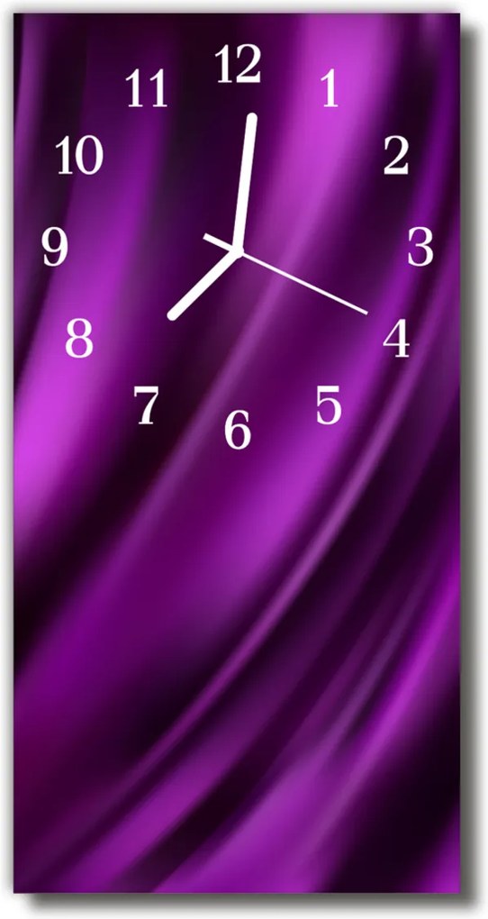 Sklenené hodiny vertikálne  Plátno fialové línie
