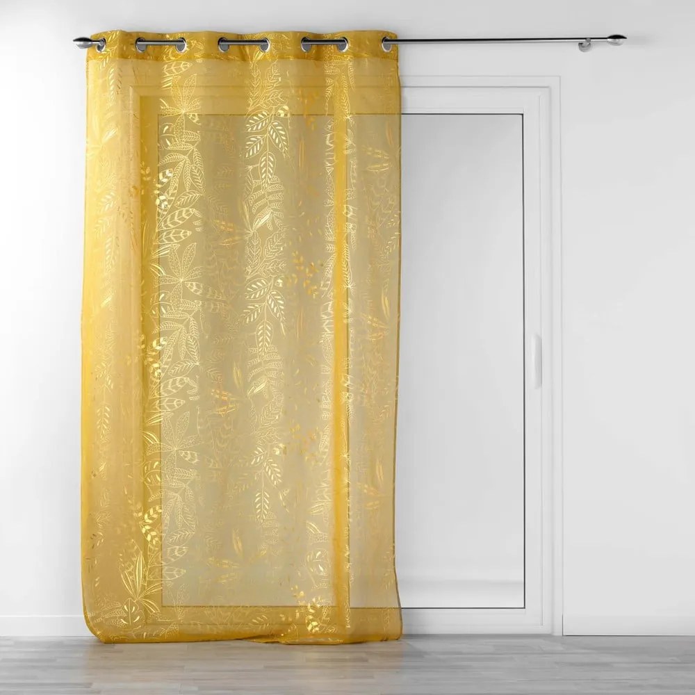 Žltá voálová záclona 140x280 cm Belflor – douceur d'intérieur