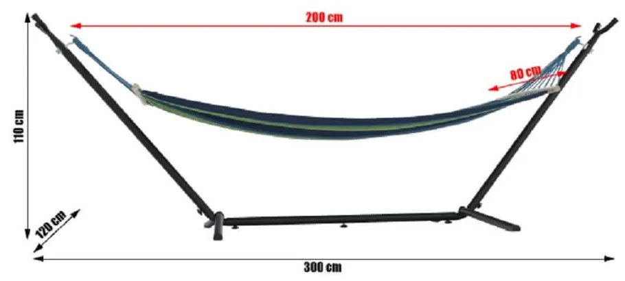Tempo Kondela Hojdacia sieť Evana new, modrá/zelená