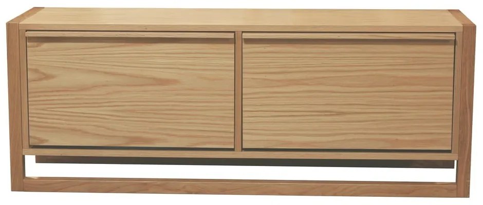 Výklopná skrinka na topánky v dekore duba s lavicou v prírodnej farbe NewEst – Woodman