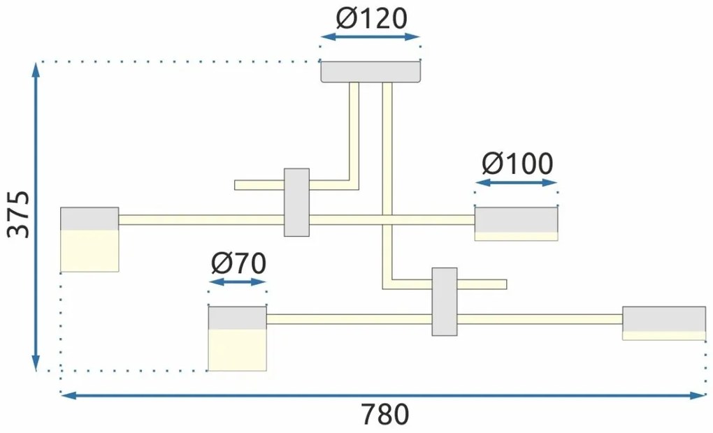 Stropné svietidlo LED APP1002-6C čiernozlaté