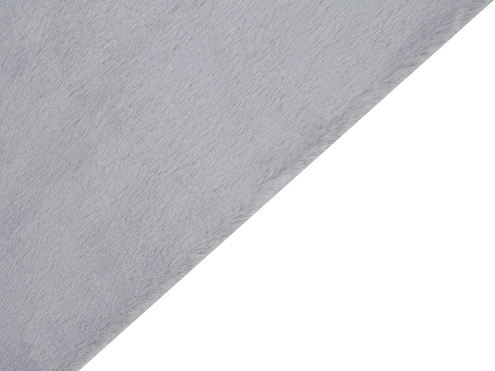Koberec z umelej zajačej kožušiny 80 x 150 cm sivý MIRPUR Beliani
