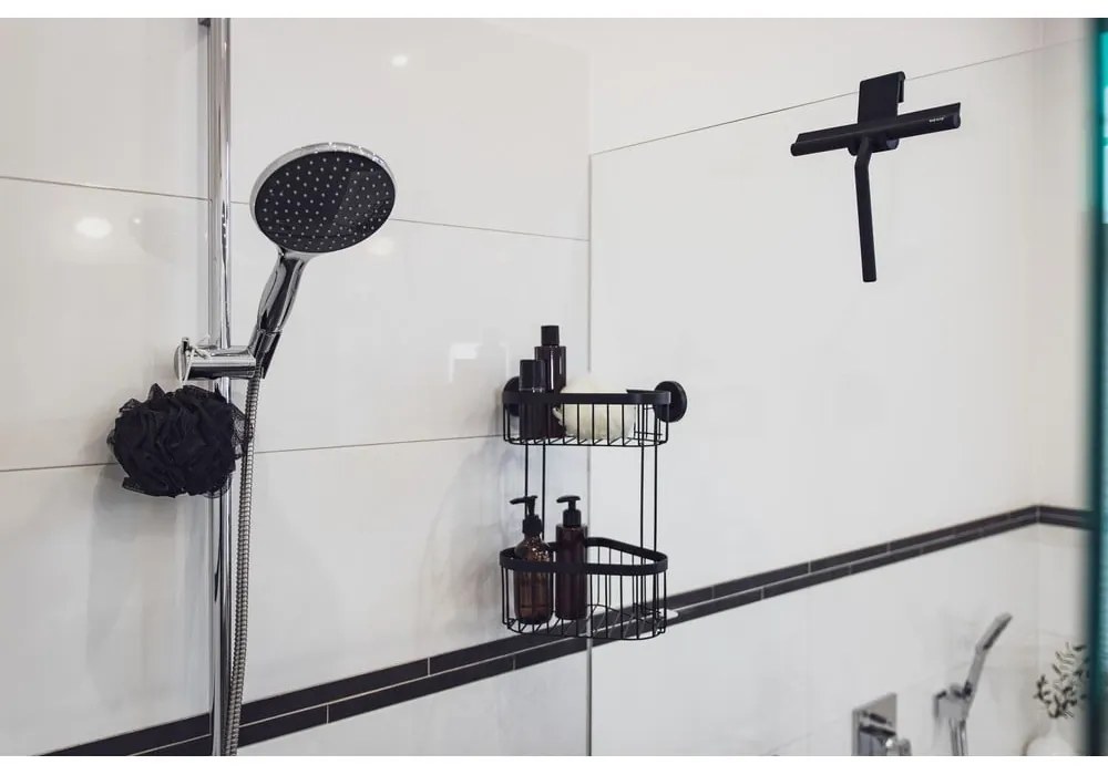 Čierna silikónová kúpeľňová stierka Wenko Squeegee Mola
